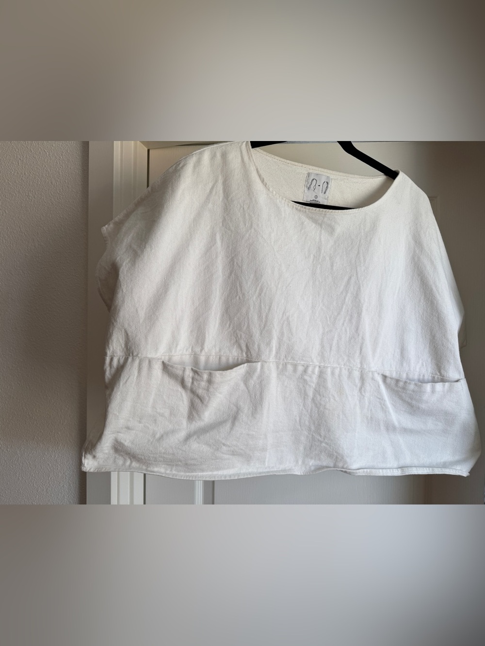 Jaime + the Jones White Denim Boxy Pocket Top